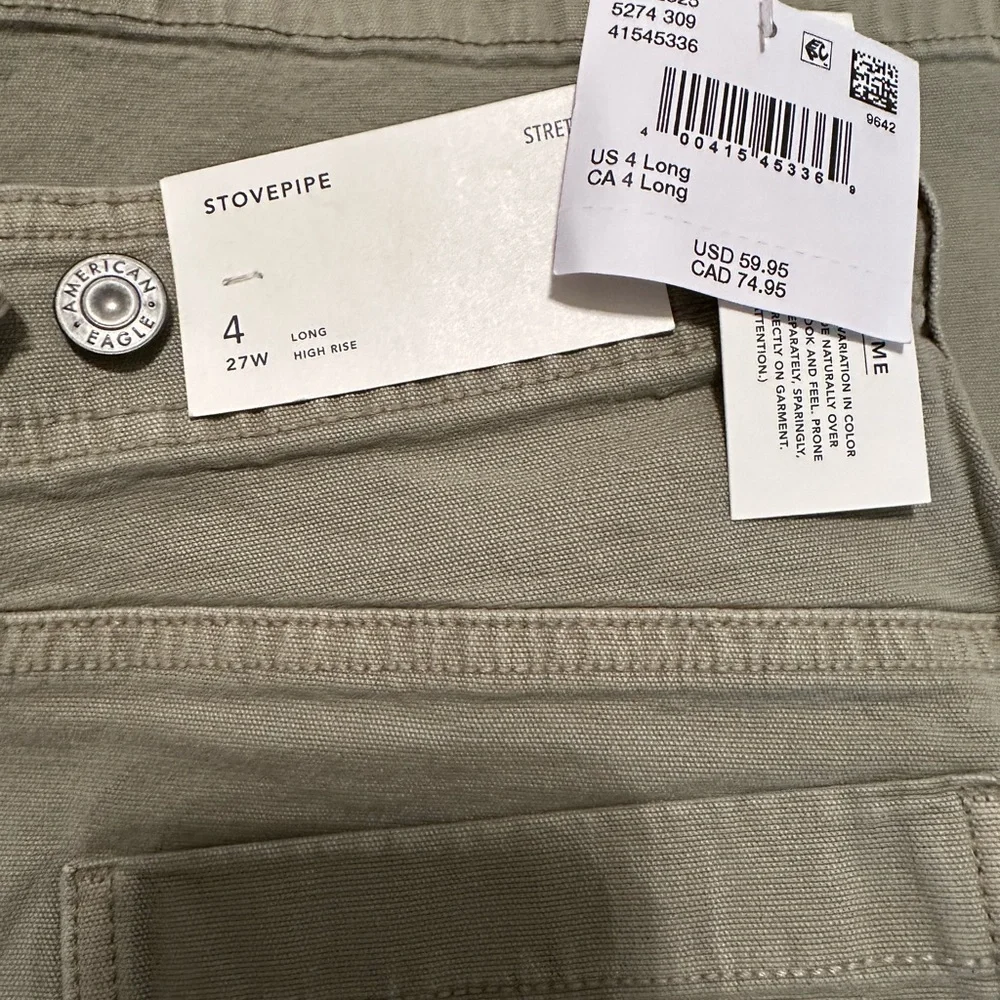 American Eagle Outfitters Women's Wide Leg Pants in Olive - Picture 5 of 5